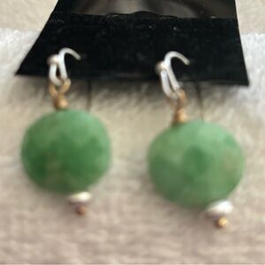 JJill Faceted Green Stone Drop Earrings